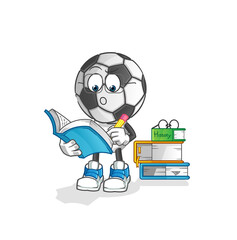 football head cartoon studying mascot. cartoon vector