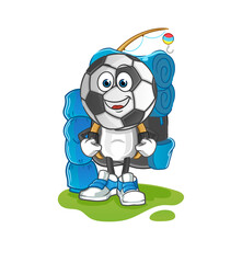 football head cartoon go camping mascot. cartoon vector