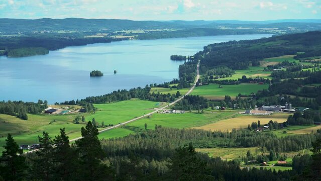 landscape with lake and mountains