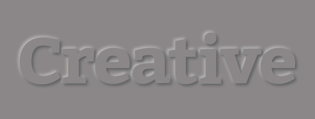 Banner of the creative text in gray color 3D design.