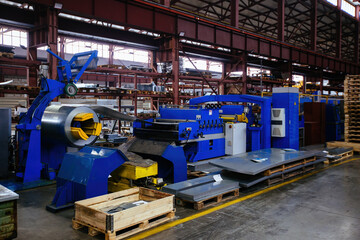 Metal sheet profiling factory. Roll forming machine