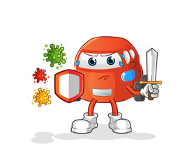 car against viruses cartoon. cartoon mascot vector