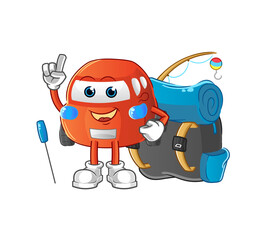 car go camping mascot. cartoon vector