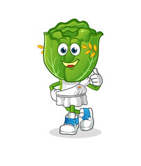 Obraz premium cabbage head cartoon with greek clothing. cartoon mascot vector