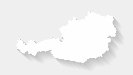 Fototapeta na wymiar Simple white Austria map on gray background, vector, illustration, eps 10 file