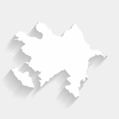 Simple white Azerbaijan map on gray background, vector, illustration, eps 10 file