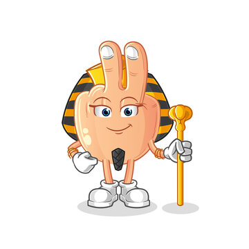 recommend clip art: peace finger head cartoon ancient egypt. cartoon mascot vector