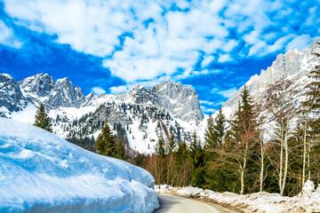 Beautiful panorama view on alps mountains in Tirol, Tyrol, Austria.