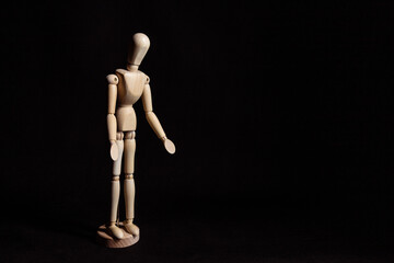 A figure spreading his hands. A symbol of poverty, sadness, depression and powerlessness