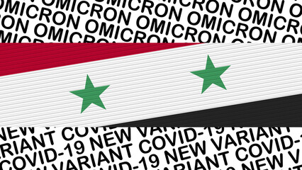Syria Flag and New Covid-19 Variant Omicron Title – 3D Illustration
