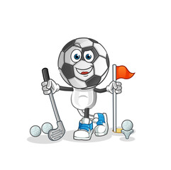 Fototapeta premium football head cartoon playing golf vector. cartoon character