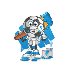 football head cartoon painter illustration. character vector