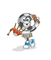 football head cartoon scottish with bagpipes vector. cartoon character