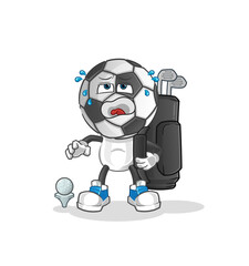 football head cartoon with golf equipment. cartoon mascot vector