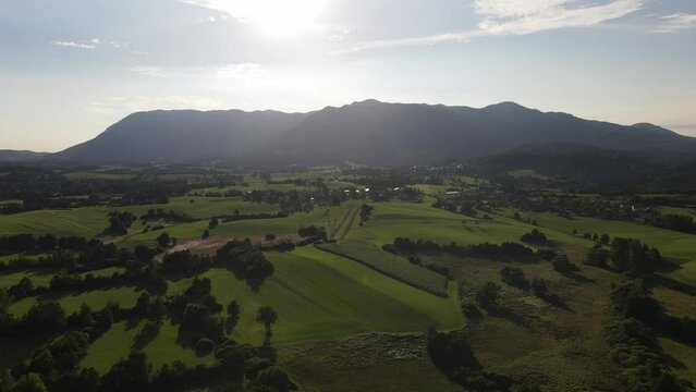 Mountains Drone shoot,moody clouds, cloudy day, woods, afternoon Europa SLOVENIJA, POSTOJNA , NANOS, prodia