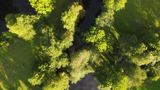 River side Drone shoot,moody green, green woods, clouds, sunny day, woods, afternoon Europa SLOVENIJA, POSTOJNA , NANOS, prodia, from top.mov