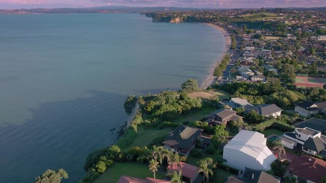 Aerial: Eastern Beach, Auckland, New Zealand