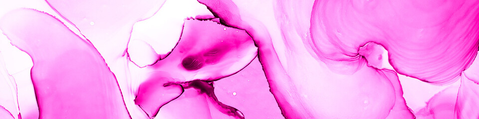 Girlish Ink Fluid. Purple Retro Concept. Rose