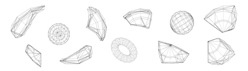 Mesh wave element. 3d design background. web icon decor spline cylinder.Vector technology futuristic grid. Spiral geometric polygon wire-frame model.Innovation concept. - obrazy, fototapety, plakaty