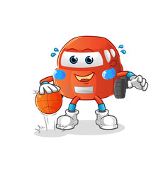 car dribble basketball character. cartoon mascot vector