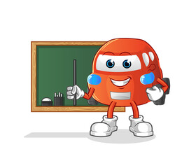 Obraz premium car teacher vector. cartoon character