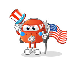 car uncle sam character. cartoon mascot vector