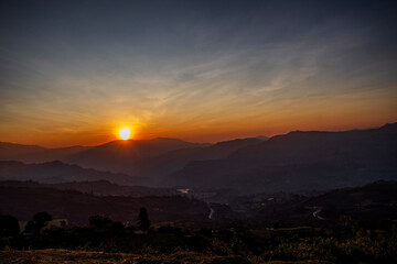 sunrise in the mountains
