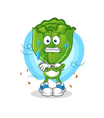 cabbage head cartoon cold illustration. character vector