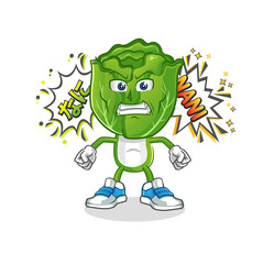 cabbage head cartoon anime angry vector. cartoon character