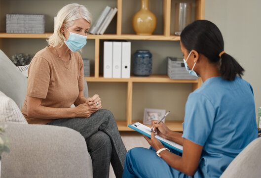 Does It Sound Serious, Doc. Shot Of A Doctor Having A Consultation With A Senior Woman At Home.