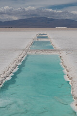 several pools where salt evaporates