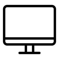 Monitor Pc Flat Icon Isolated On White Background