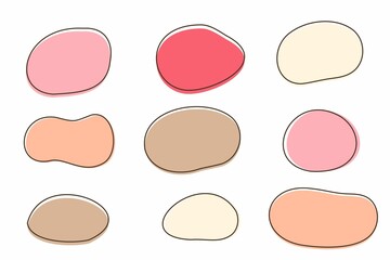 Simple colorful hand-painted speech bubble set