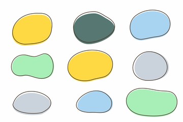 Simple colorful hand-painted speech bubble set