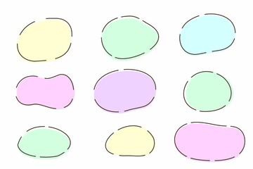 Simple colorful hand-painted speech bubble set