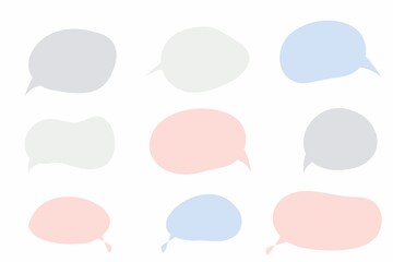 Simple colorful hand-painted speech bubble set