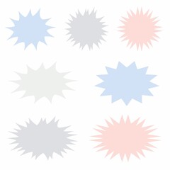 Simple colorful hand-painted speech bubble set