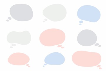 Simple colorful hand-painted speech bubble set