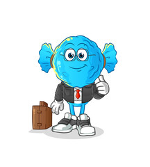 candy head cartoon office worker mascot. cartoon vector