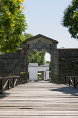 Fototapeta na wymiar Puerta de la Ciudadela (Gate of the citadel) of Colonia del Sacramento in Uruguay, an important tourist spot.