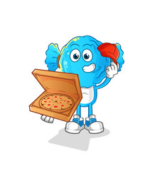 candy head cartoon pizza delivery boy vector. cartoon character