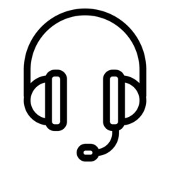 Headset Flat Icon Isolated On White Background