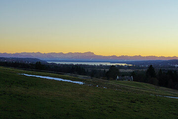 Evening Vipe in Bavaria with the Zugspitze and the Alps 2022