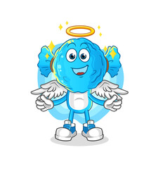 candy head cartoon angel with wings vector. cartoon character