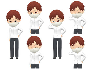 [Shy A] Man shirts Medium hair front