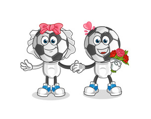 football head cartoon wedding. cartoon mascot vector