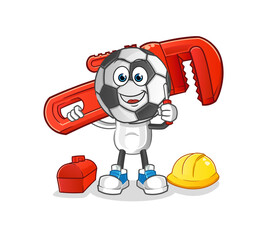 Fototapeta premium football head cartoon plumber. cartoon mascot vector