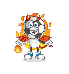 football head cartoon demon with wings character. cartoon vector