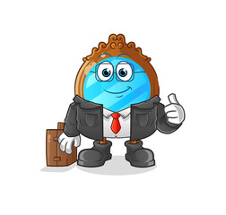 mirror office worker mascot. cartoon vector