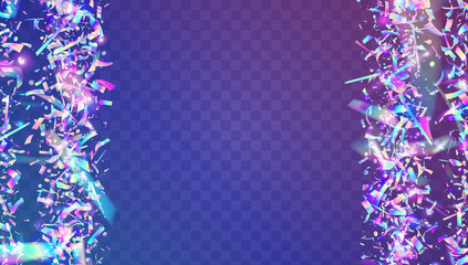 Hologram Texture. Disco Prismatic Serpentine. Digital Foil. Transparent Tinsel. Party Burst. Purple Laser Effect. Light Background. Festive Art. Pink Hologram Texture